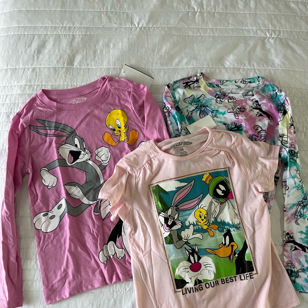 NWT Girls Looney Tunes Pink Graphic Tee Set